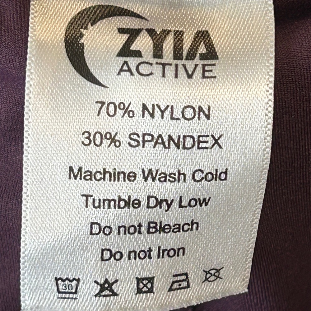 Zyia Active Womens Joggers‎ Plum Purple Gold Ankle Zip Drawstring Pants L - Picture 7 of 8